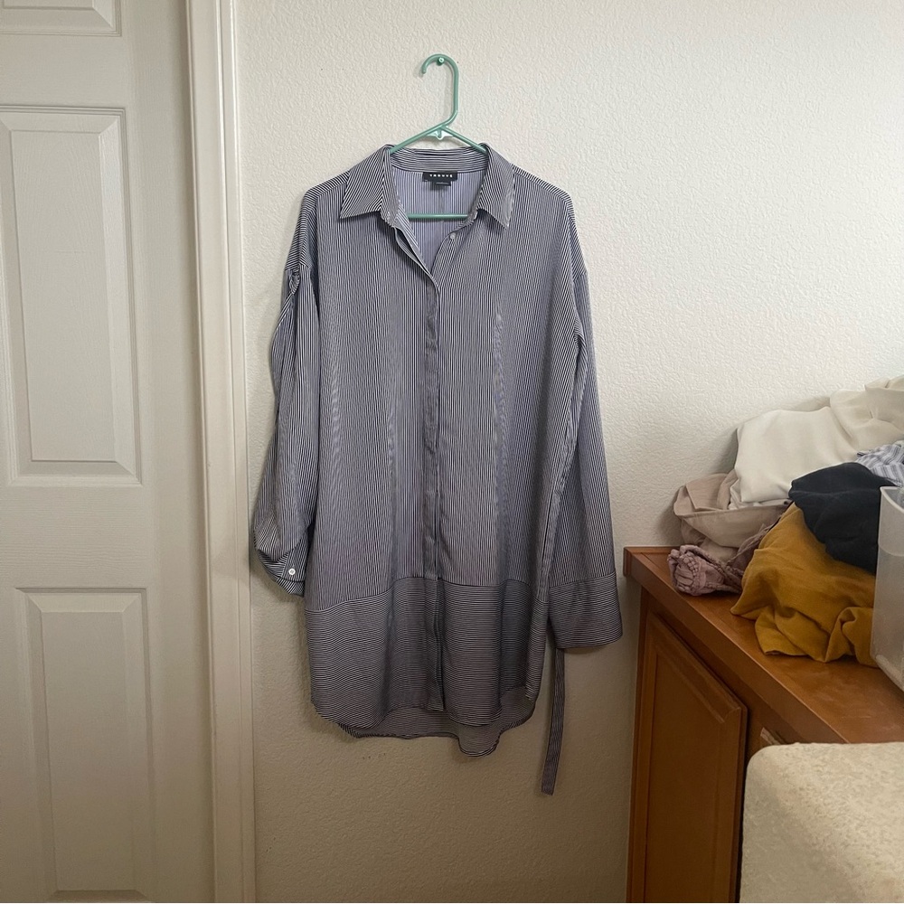 Trouve Black and White Striped Shirt